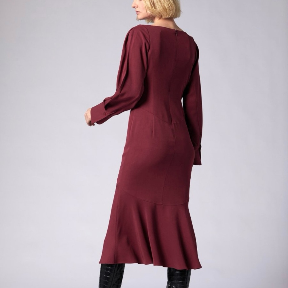 Equipment Deep Red Long Sleeve Dress